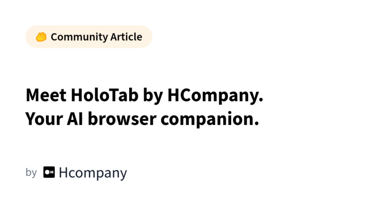 Meet HoloTab by HCompany. Your AI browser companion. カバー画像