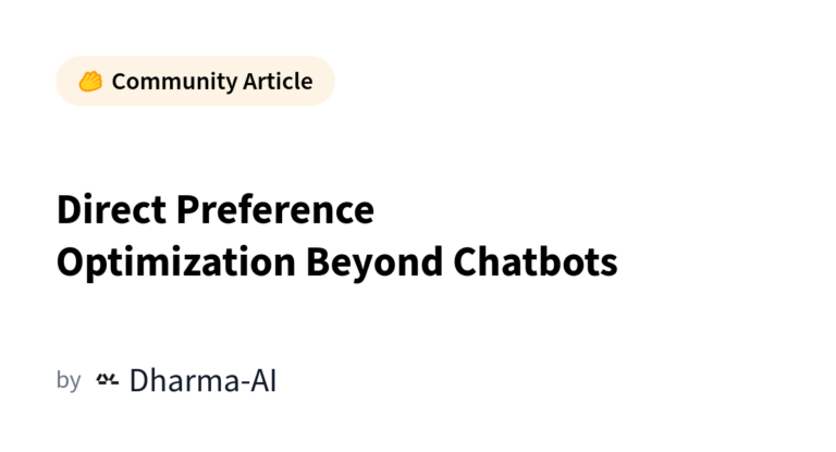 Direct Preference Optimization Beyond Chatbots カバー画像
