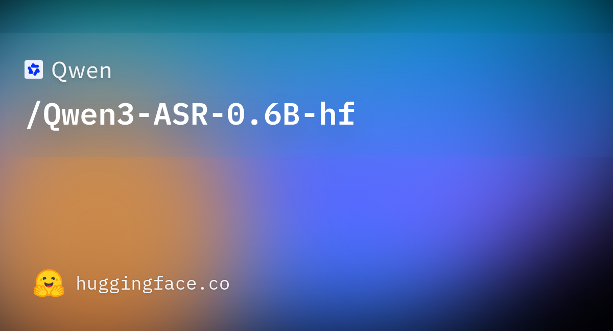 Qwen3-ASR-0.6B-hf カバー画像