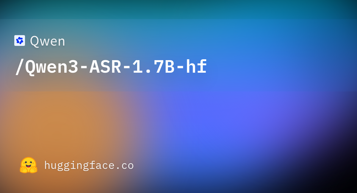 Qwen3-ASR-1.7B-hf カバー画像