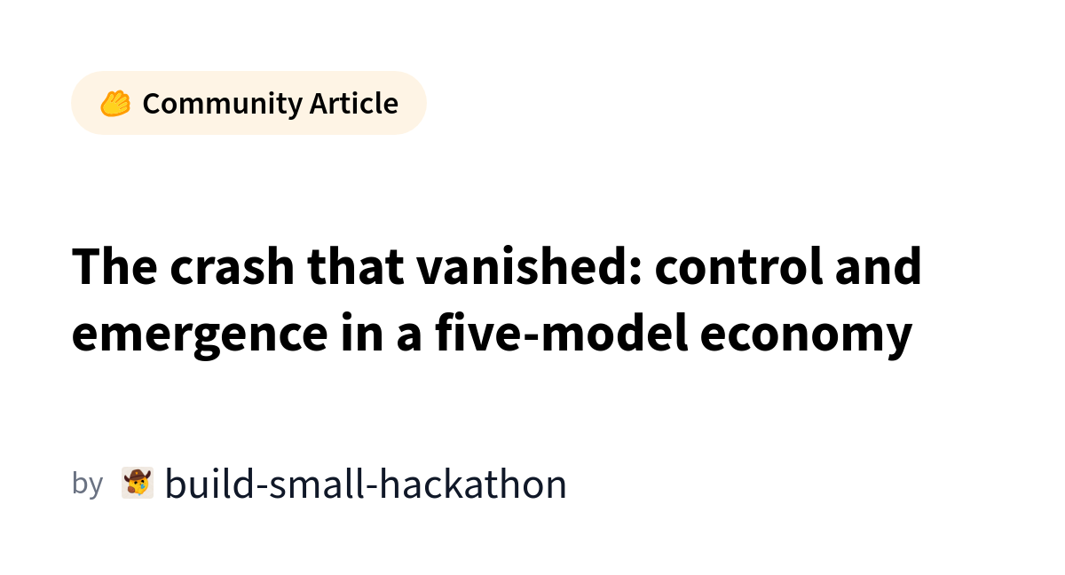 The crash that vanished: control and emergence in a five-model economy カバー画像